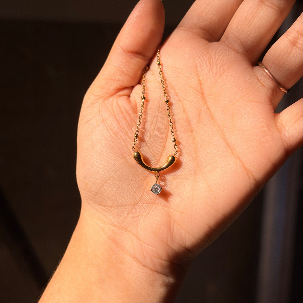 Luna Drop Necklace- 18k Gold plated