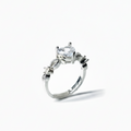 Silver Heart Shaped Diamond Ring: Anti-Tarnish Silver Plated