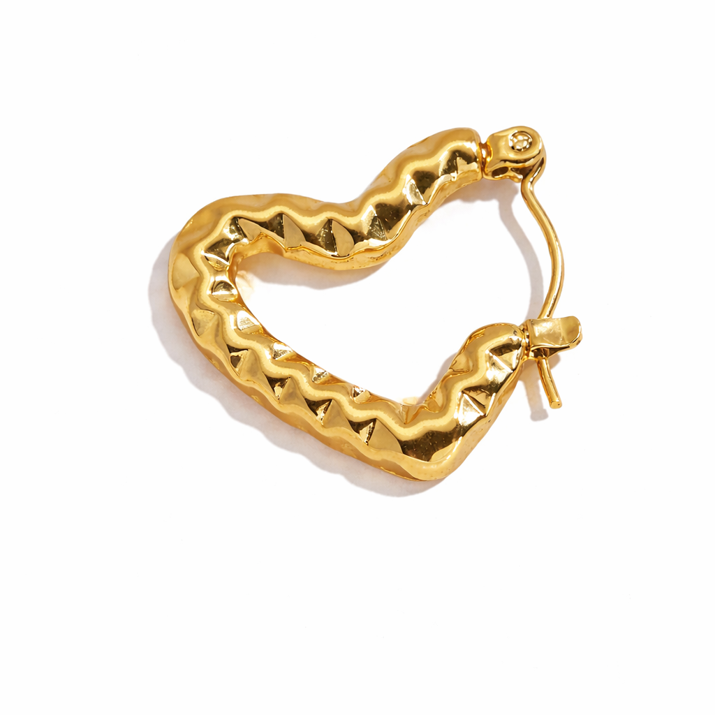 Heart-let Hoops: Anti-Tarnish Gold Plated