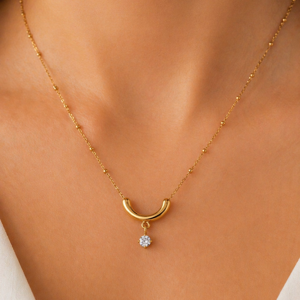 Luna Drop Necklace- 18k Gold plated