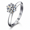 Silver Solitaire Ring:  Anti-Tarnish Silver Plated