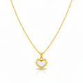 Reversible Heart Pendant Necklace: Anti-tarnish gold plated.