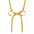 Golden Knotted Bow Necklace: Anti-tarnish gold plated.