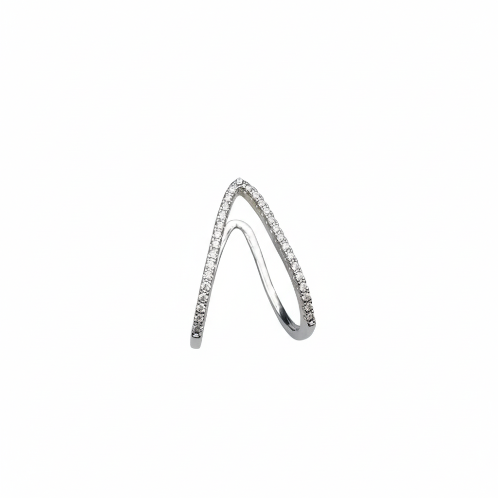 V Ring: Anti-Tarnish Silver Plated