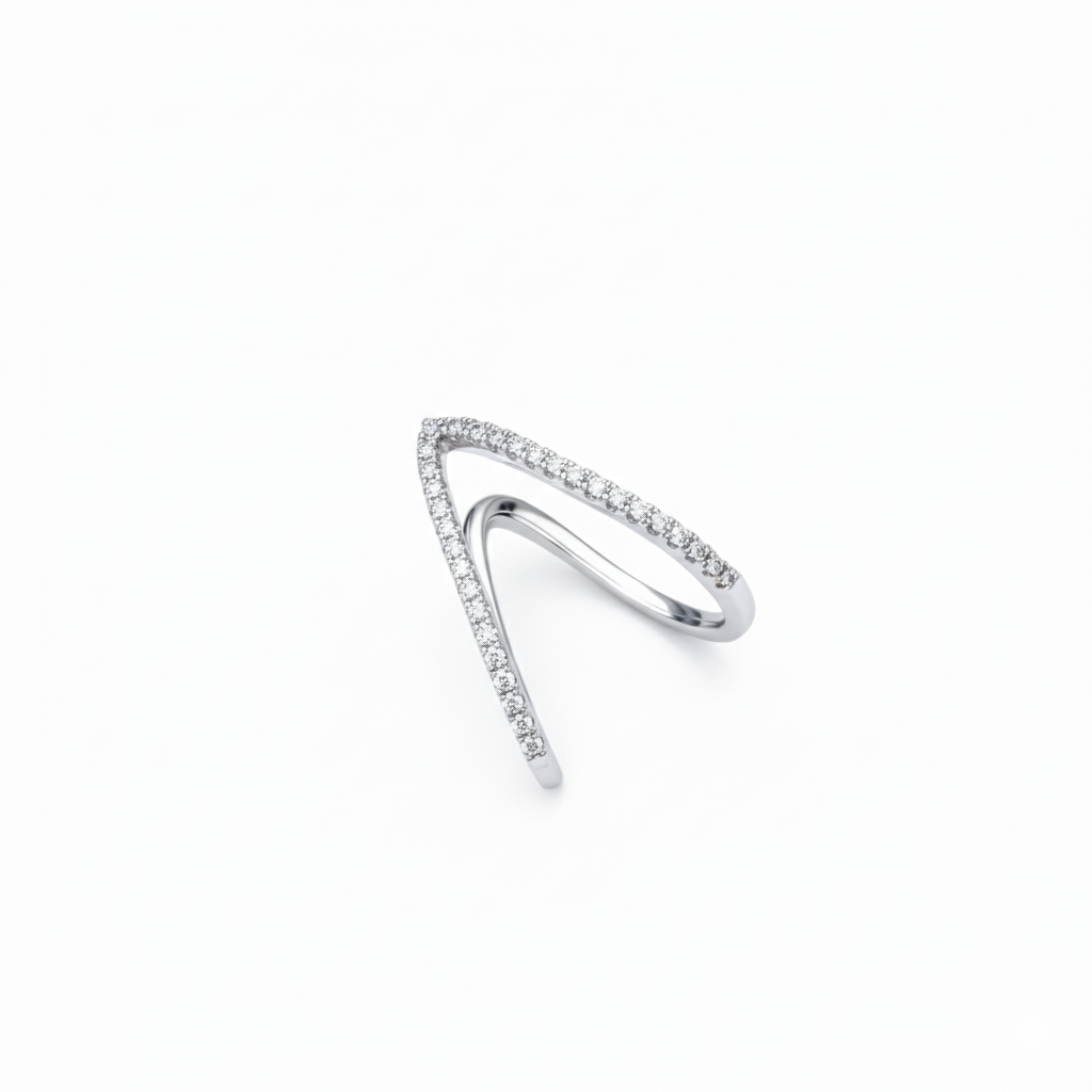 V Ring: Anti-Tarnish Silver Plated