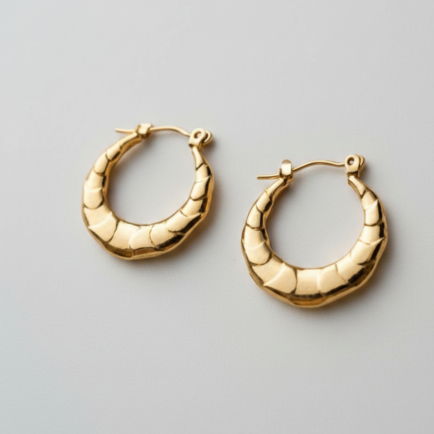 Croissant Hoops: Anti-Tarnish Gold Plated