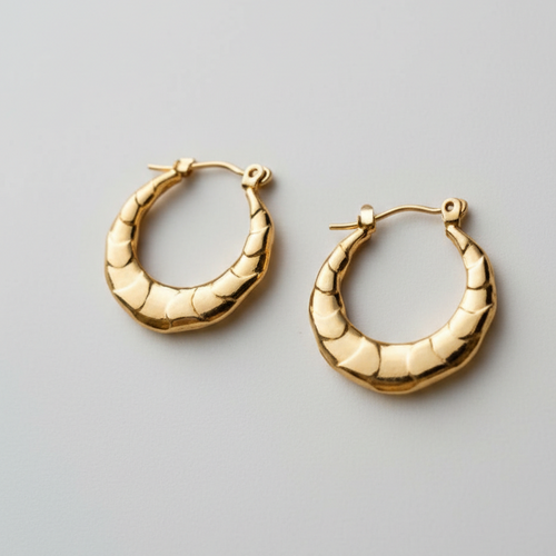Croissant Hoops: Anti-Tarnish Gold Plated