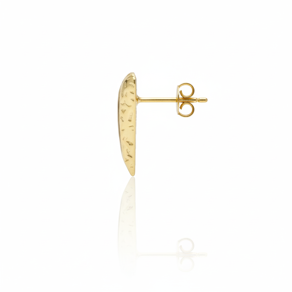 Bold Heart Earrings:  Anti-Tarnish Gold Plated