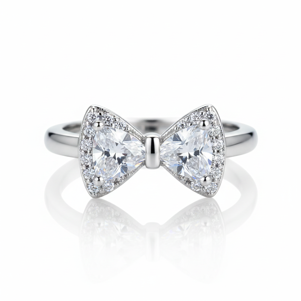 The Bella Bow Ring:  Anti-Tarnish Silver Plated