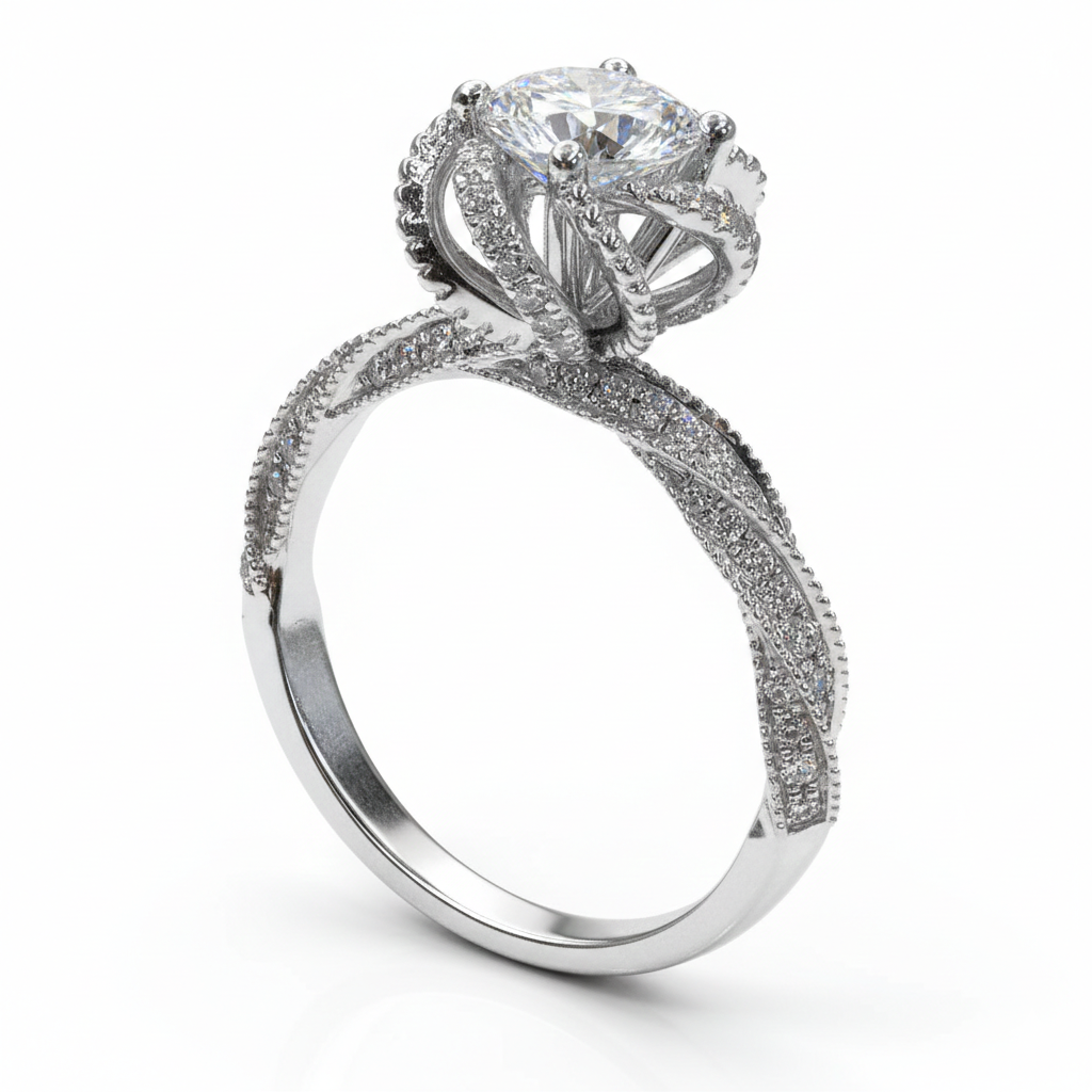 Silver Iced Ring: Anti-Tarnish Silver Plated