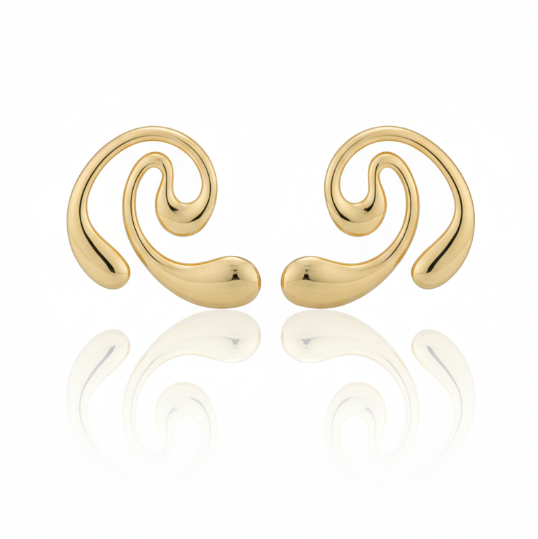 Swirl Earrings: Anti-Tarnish Gold Plated