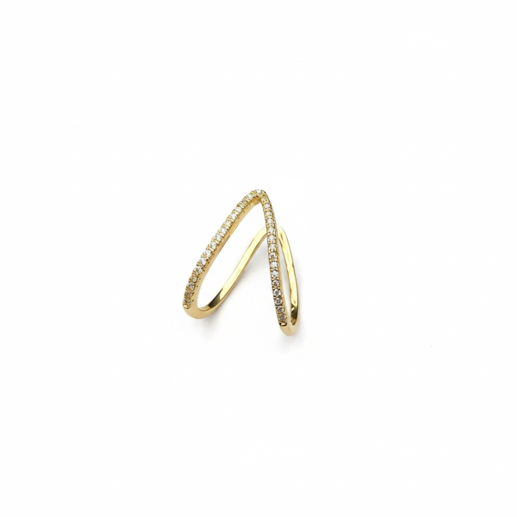V Ring: 18k Gold Plated