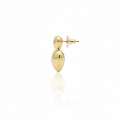 Dual Heart Earrings:  Anti-Tarnish Gold Plated