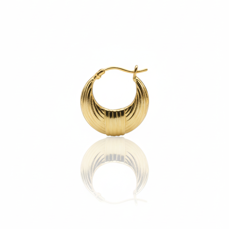 Crescent Hoops:  Anti-Tarnish Gold Plated