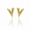 Bold Heart Earrings:  Anti-Tarnish Gold Plated