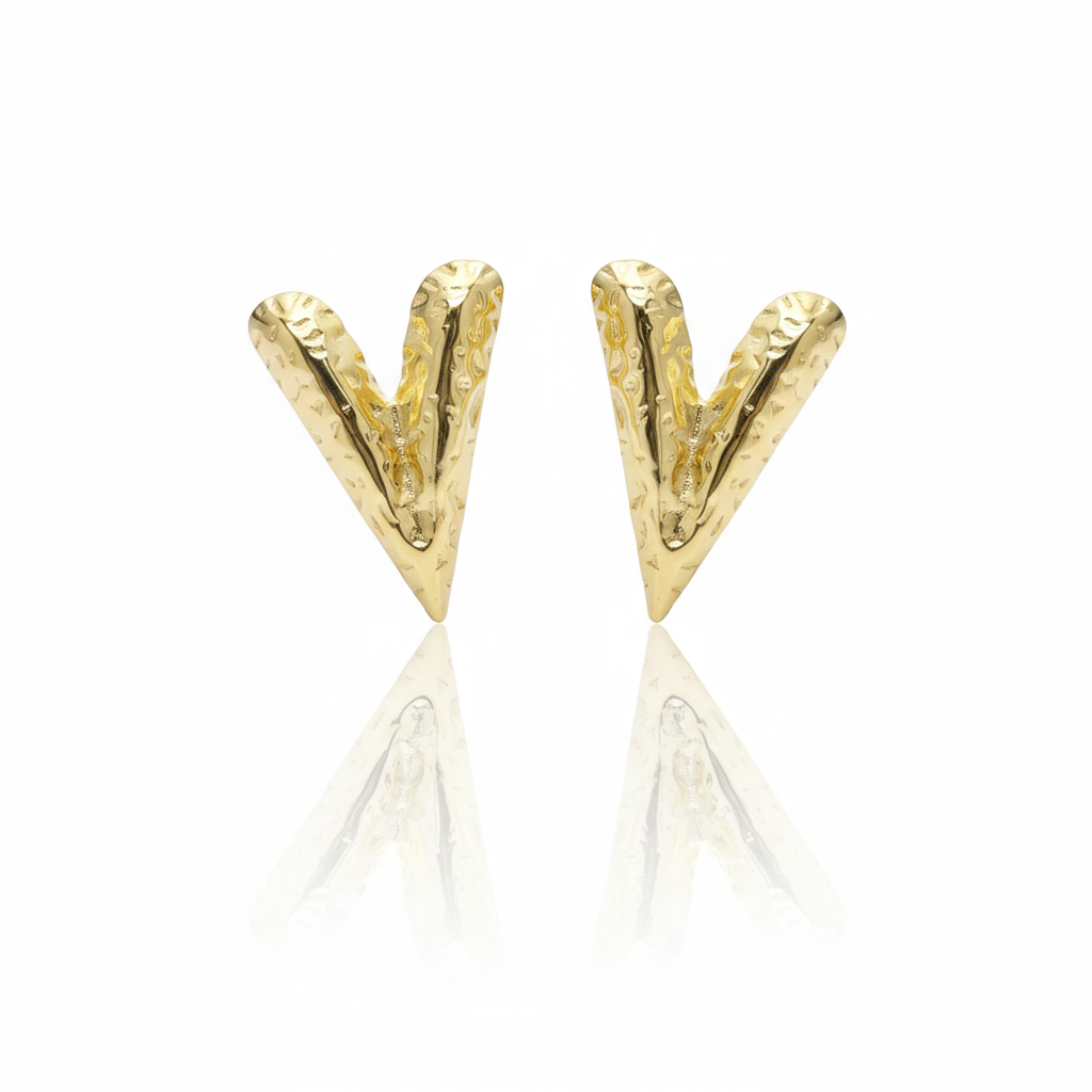 Bold Heart Earrings:  Anti-Tarnish Gold Plated