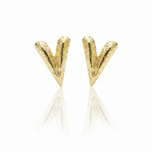 Bold Heart Earrings:  Anti-Tarnish Gold Plated