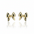 Striped Bow Earrings: Anti-Tarnish Gold Plated