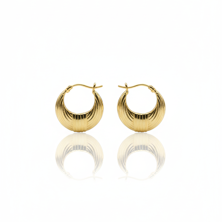 Crescent Hoops:  Anti-Tarnish Gold Plated
