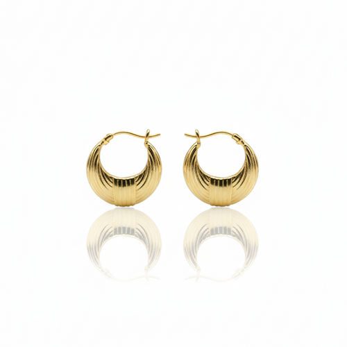 Crescent Hoops:  Anti-Tarnish Gold Plated