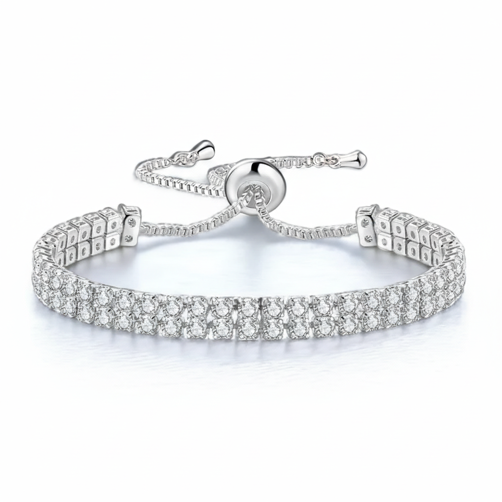 Signature Tennis Bracelet: Anti-Tarnish Silver Plated