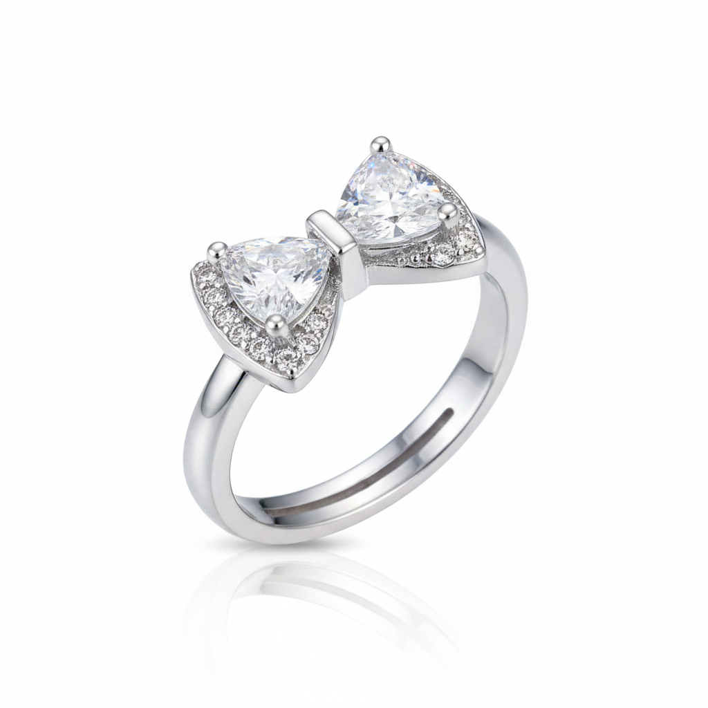 The Bella Bow Ring:  Anti-Tarnish Silver Plated