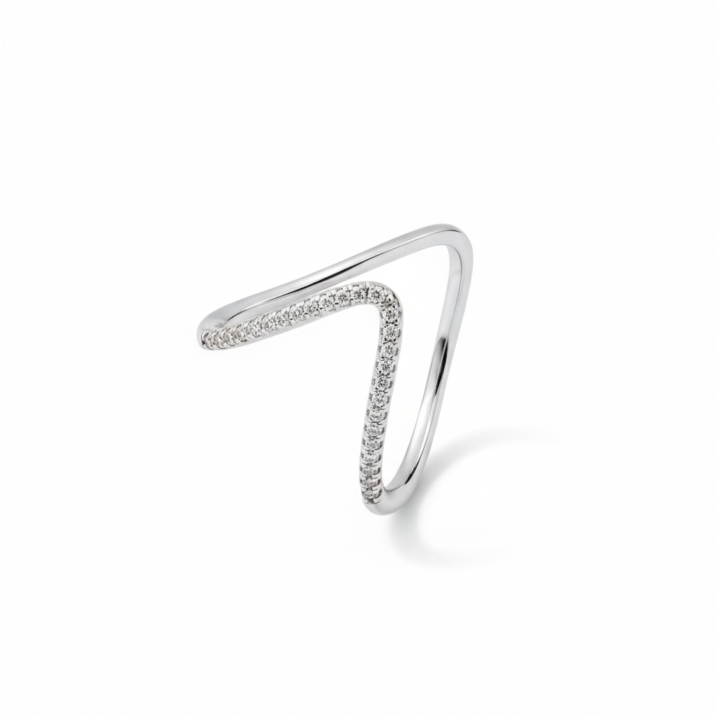 V Ring: Anti-Tarnish Silver Plated
