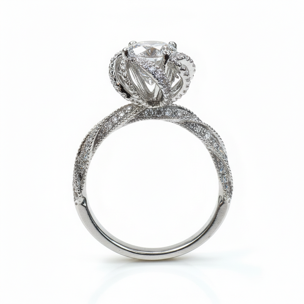 Silver Iced Ring: Anti-Tarnish Silver Plated