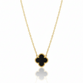 Reversible Clover Pendant Necklace: Anti-tarnish gold plated.