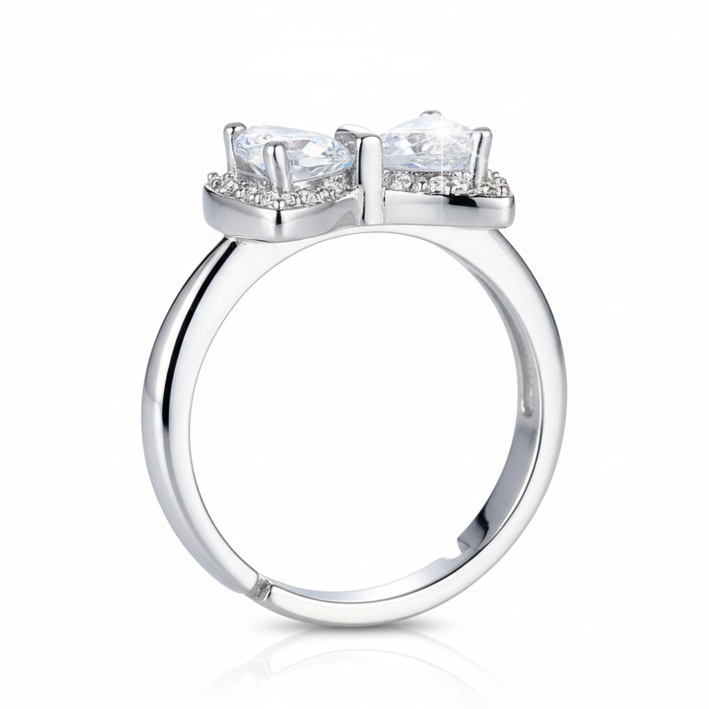 The Bella Bow Ring:  Anti-Tarnish Silver Plated