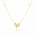 Minimal Bow Necklace: Anti-tarnish gold plated.