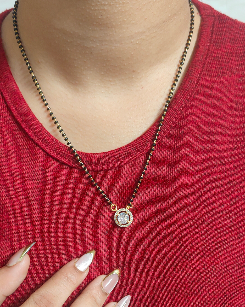 Minimal taanvi mangalsutra stylish gold plated necklace for women India