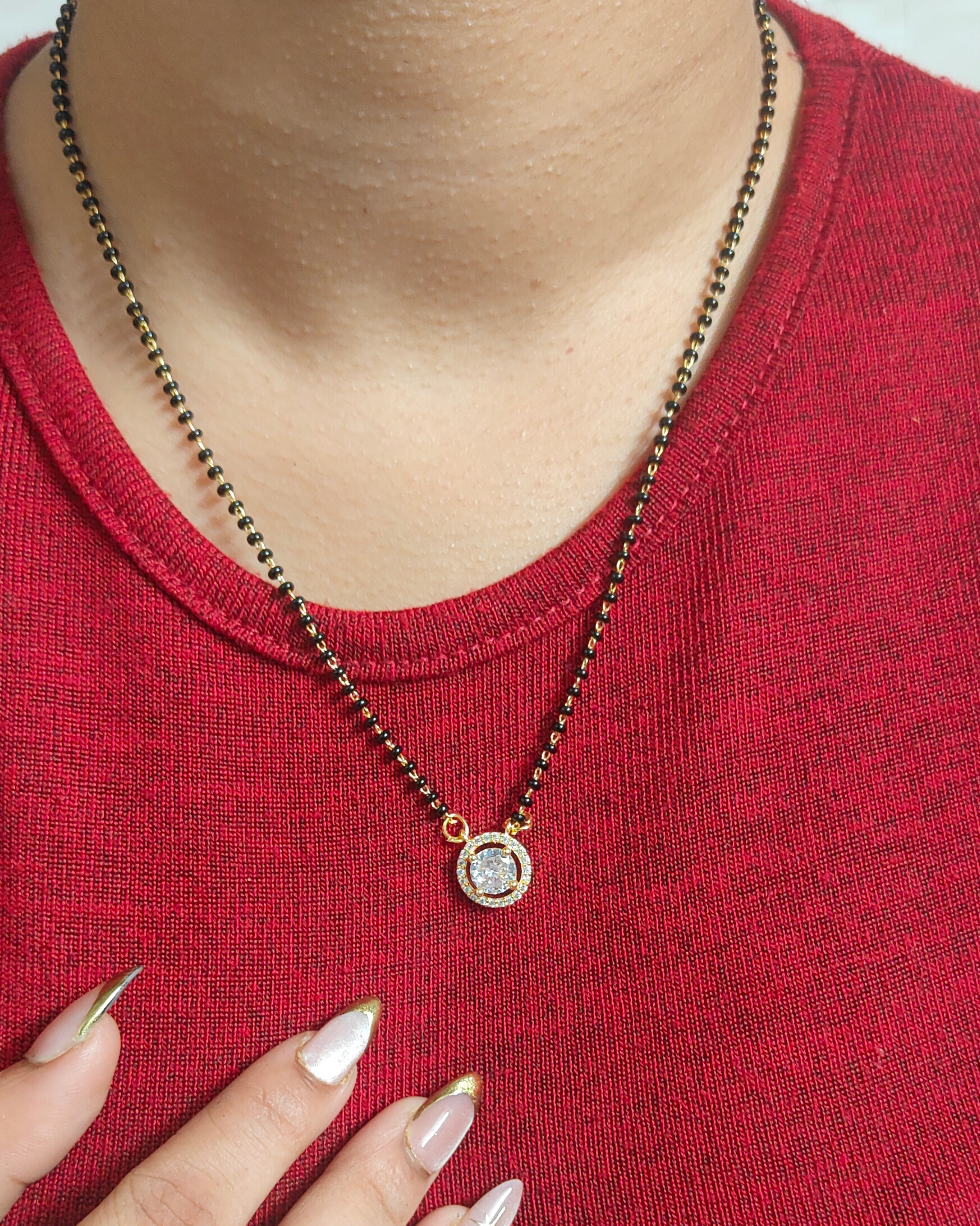 Minimal taanvi mangalsutra stylish gold plated necklace for women India