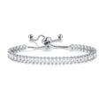 Silver White American Diamond Tennis Bracelet: Anti-Tarnish Silver Plated