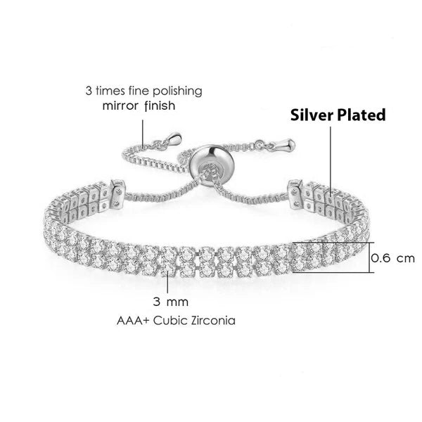 Signature Tennis Bracelet: Anti-Tarnish Silver Plated