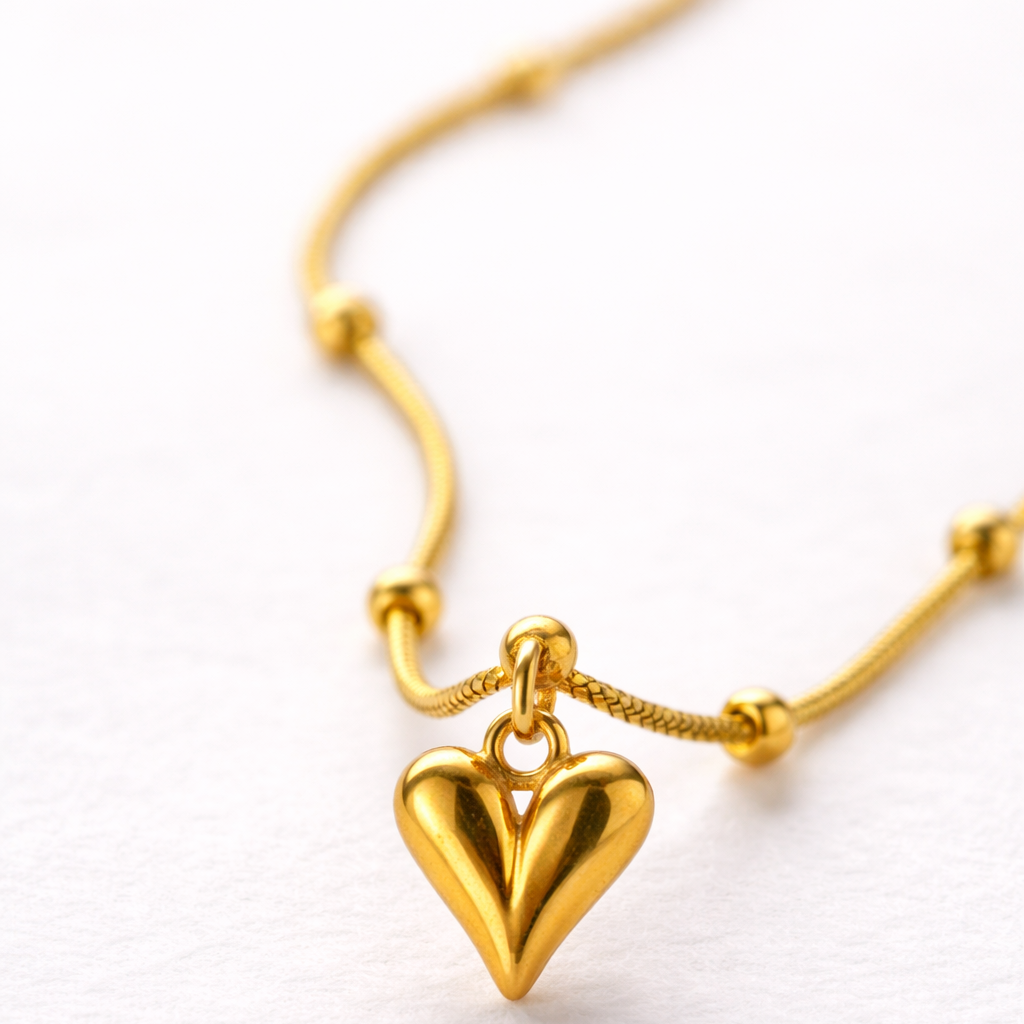 Sweet Heart Necklace: Anti-tarnish gold plated.